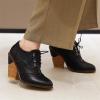 imageSHEMEE Womens Chunky High Heel Wingtip Oxfords Round Toe Lace Up Block Heels Vintage Brogues Pumps ShoesBlack One