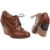 imageSHEMEE Womens Chunky High Heel Wingtip Oxfords Round Toe Lace Up Block Heels Vintage Brogues Pumps ShoesBrown