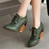 imageSHEMEE Womens Chunky High Heel Wingtip Oxfords Round Toe Lace Up Block Heels Vintage Brogues Pumps ShoesDark Green