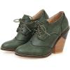 imageSHEMEE Womens Chunky High Heel Wingtip Oxfords Round Toe Lace Up Block Heels Vintage Brogues Pumps ShoesDark Green