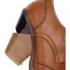 imageSHEMEE Womens Chunky High Heel Wingtip Oxfords Round Toe Lace Up Block Heels Vintage Brogues Pumps ShoesTan