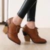 imageSHEMEE Womens Chunky High Heel Wingtip Oxfords Round Toe Lace Up Block Heels Vintage Brogues Pumps ShoesTan