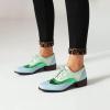 imageSHEMEE Womens Chunky Low Heels Oxfords Saddle Shoes Creeper Vintage Wingtip Brogues Perforated Flats Lace Up Pumps101 Green