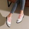 imageSHEMEE Womens Chunky Low Heels Oxfords Saddle Shoes Creeper Vintage Wingtip Brogues Perforated Flats Lace Up Pumps101 Pink