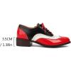imageSHEMEE Womens Chunky Low Heels Oxfords Saddle Shoes Creeper Vintage Wingtip Brogues Perforated Flats Lace Up Pumps101 Red