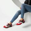 imageSHEMEE Womens Chunky Low Heels Oxfords Saddle Shoes Creeper Vintage Wingtip Brogues Perforated Flats Lace Up Pumps101 Red