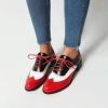 imageSHEMEE Womens Chunky Low Heels Oxfords Saddle Shoes Creeper Vintage Wingtip Brogues Perforated Flats Lace Up Pumps101 Red