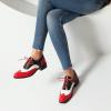 imageSHEMEE Womens Chunky Low Heels Oxfords Saddle Shoes Creeper Vintage Wingtip Brogues Perforated Flats Lace Up Pumps101 Red