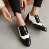 imageSHEMEE Womens Chunky Low Heels Oxfords Saddle Shoes Creeper Vintage Wingtip Brogues Perforated Flats Lace Up Pumps103 Black