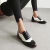 imageSHEMEE Womens Chunky Low Heels Oxfords Saddle Shoes Creeper Vintage Wingtip Brogues Perforated Flats Lace Up Pumps103 Black