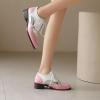 imageSHEMEE Womens Chunky Low Heels Oxfords Saddle Shoes Creeper Vintage Wingtip Brogues Perforated Flats Lace Up Pumps104 Pink
