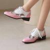 imageSHEMEE Womens Chunky Low Heels Oxfords Saddle Shoes Creeper Vintage Wingtip Brogues Perforated Flats Lace Up Pumps104 Pink