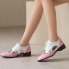 imageSHEMEE Womens Chunky Low Heels Oxfords Saddle Shoes Creeper Vintage Wingtip Brogues Perforated Flats Lace Up Pumps104 Pink