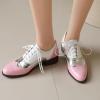 imageSHEMEE Womens Chunky Low Heels Oxfords Saddle Shoes Creeper Vintage Wingtip Brogues Perforated Flats Lace Up Pumps104 Pink