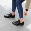 imageSHEMEE Womens Chunky Low Heels Oxfords Saddle Shoes Creeper Vintage Wingtip Brogues Perforated Flats Lace Up PumpsBlack