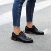 imageSHEMEE Womens Chunky Low Heels Oxfords Saddle Shoes Creeper Vintage Wingtip Brogues Perforated Flats Lace Up PumpsBlack