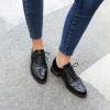 imageSHEMEE Womens Chunky Low Heels Oxfords Saddle Shoes Creeper Vintage Wingtip Brogues Perforated Flats Lace Up PumpsBlack