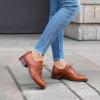 imageSHEMEE Womens Chunky Low Heels Oxfords Saddle Shoes Creeper Vintage Wingtip Brogues Perforated Flats Lace Up PumpsBrown