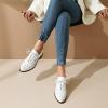 imageSHEMEE Womens Chunky Low Heels Oxfords Saddle Shoes Creeper Vintage Wingtip Brogues Perforated Flats Lace Up PumpsWhite