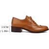 imageSHEMEE Womens Chunky Low Heels Oxfords Saddle Shoes Creeper Vintage Wingtip Brogues Perforated Flats Lace Up PumpsYellow