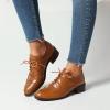 imageSHEMEE Womens Chunky Low Heels Oxfords Saddle Shoes Creeper Vintage Wingtip Brogues Perforated Flats Lace Up PumpsYellow