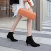 imageSHEMEE Womens Faux Suede Kitten Heels Ankle Boots Pointy Toe Lace Up Booties Small Low Heels Short Boot Office Party Dress ShoesBlack