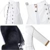 imageSHEMEE Womens Lace Up Chunky Heeled Platform Ankle Boots Patent Leather Block High Heels Side Zipper Booties ShoesWhite
