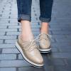 imageSHEMEE Womens Platform Low Heels Flat Lace Up Wingtip Oxfords Pumps Wedge Vintage Round Toe Brogues Dress ShoesApricot Patent