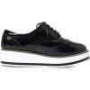 imageSHEMEE Womens Platform Low Heels Flat Lace Up Wingtip Oxfords Pumps Wedge Vintage Round Toe Brogues Dress ShoesBlack Patent
