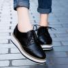 imageSHEMEE Womens Platform Low Heels Flat Lace Up Wingtip Oxfords Pumps Wedge Vintage Round Toe Brogues Dress ShoesBlack Pu