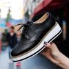 imageSHEMEE Womens Platform Low Heels Flat Lace Up Wingtip Oxfords Pumps Wedge Vintage Round Toe Brogues Dress ShoesBlack Pu