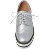 imageSHEMEE Womens Platform Low Heels Flat Lace Up Wingtip Oxfords Pumps Wedge Vintage Round Toe Brogues Dress ShoesSilver Pu