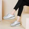 imageSHEMEE Womens Platform Low Heels Flat Lace Up Wingtip Oxfords Pumps Wedge Vintage Round Toe Brogues Dress ShoesSilver Pu
