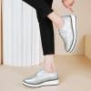 imageSHEMEE Womens Platform Low Heels Flat Lace Up Wingtip Oxfords Pumps Wedge Vintage Round Toe Brogues Dress ShoesSilver Pu