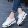 imageSHEMEE Womens Platform Low Heels Flat Lace Up Wingtip Oxfords Pumps Wedge Vintage Round Toe Brogues Dress ShoesWhite Patent