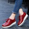 imageSHEMEE Womens Platform Low Heels Flat Lace Up Wingtip Oxfords Pumps Wedge Vintage Round Toe Brogues Dress ShoesWine Red Pu