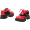 imageSHEMEE Patent Leather Chunky Mid Heels Wingtip Oxfords Lug Sole Brogues Platform Saddle Shoes for WomenPatent 2