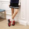 imageSHEMEE Patent Leather Chunky Mid Heels Wingtip Oxfords Lug Sole Brogues Platform Saddle Shoes for WomenPatent 2