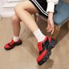 imageSHEMEE Patent Leather Chunky Mid Heels Wingtip Oxfords Lug Sole Brogues Platform Saddle Shoes for WomenPatent 2