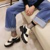 imageSHEMEE Patent Leather Chunky Mid Heels Wingtip Oxfords Lug Sole Brogues Platform Saddle Shoes for WomenPatent 3