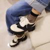 imageSHEMEE Patent Leather Chunky Mid Heels Wingtip Oxfords Lug Sole Brogues Platform Saddle Shoes for WomenPatent 3