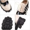 imageSHEMEE Patent Leather Chunky Mid Heels Wingtip Oxfords Lug Sole Brogues Platform Saddle Shoes for WomenPatent 3