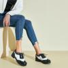 imageSHEMEE Patent Leather Chunky Mid Heels Wingtip Oxfords Lug Sole Brogues Platform Saddle Shoes for WomenPatent White
