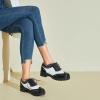 imageSHEMEE Patent Leather Chunky Mid Heels Wingtip Oxfords Lug Sole Brogues Platform Saddle Shoes for WomenPatent White