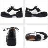imageSHEMEE Patent Leather Chunky Mid Heels Wingtip Oxfords Lug Sole Brogues Platform Saddle Shoes for WomenPatent White