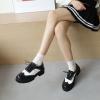 imageSHEMEE Patent Leather Chunky Mid Heels Wingtip Oxfords Lug Sole Brogues Platform Saddle Shoes for WomenPu White 2