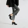 imageSHEMEE Womens Chunky Lace Up Vintage Oxfords Dress Pumps Round Toe Block Mid Heels Retro Brogues ShoesBlack Patent