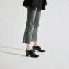 imageSHEMEE Womens Chunky Lace Up Vintage Oxfords Dress Pumps Round Toe Block Mid Heels Retro Brogues ShoesBlack Patent