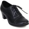 imageSHEMEE Womens Chunky Lace Up Vintage Oxfords Dress Pumps Round Toe Block Mid Heels Retro Brogues ShoesBlack Pu