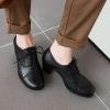 imageSHEMEE Womens Chunky Lace Up Vintage Oxfords Dress Pumps Round Toe Block Mid Heels Retro Brogues ShoesBlack Pu